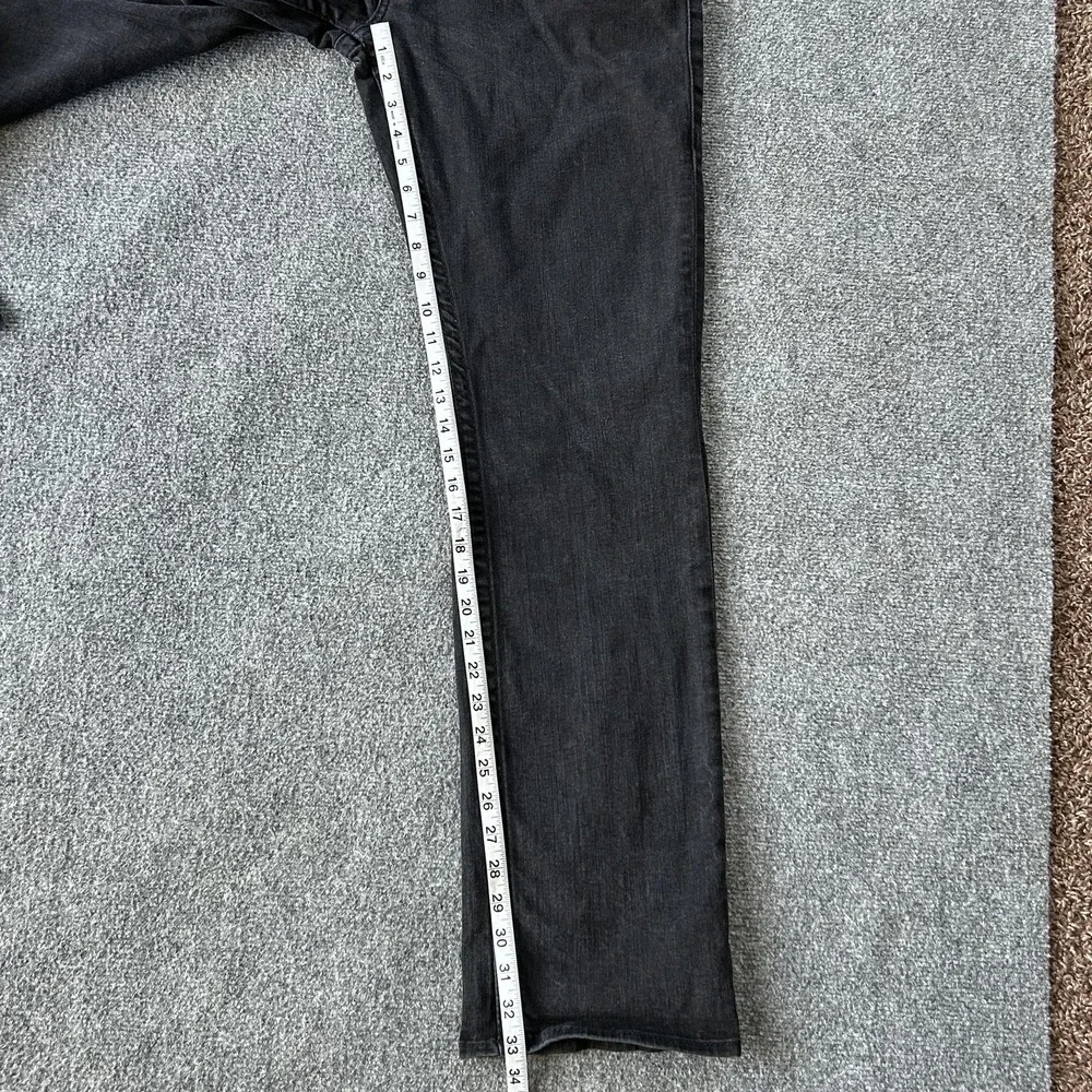 True Religion Ricky Relaxed Straight Jeans Mens 36x33 Black Rinse Flap‎ Pockets